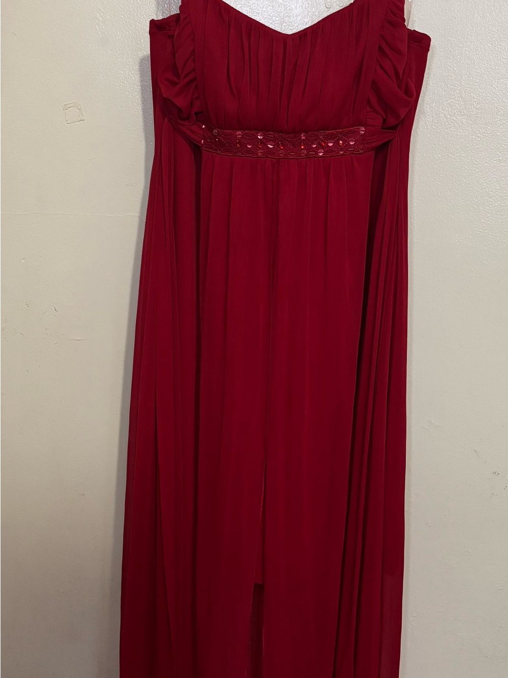 Romantic Red Whimsigoth Pleated Chiffon Maxi Dress Prom Formal Empire Waist